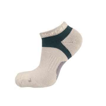 FootSpa足弓加強萊卡氣墊船襪 - L雲灰綠A