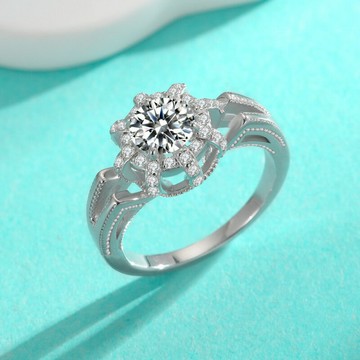 現貨+預購 頂級莫桑鑽石戒指925純銀戒指婚戒女鑽戒子求婚戒情人節禮物-高級花瓣滿鑽戒74lp71【獨家進口】【米蘭精品】