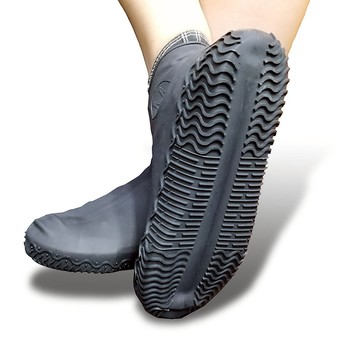 樂邦 加厚矽膠防水雨鞋套 無拉鍊  M  黑色  1雙