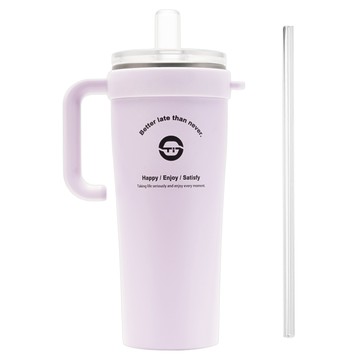 REuN 瑞恩 純鈦吸管杯 + Tritan透明吸管  丁香紫  1套  800ml