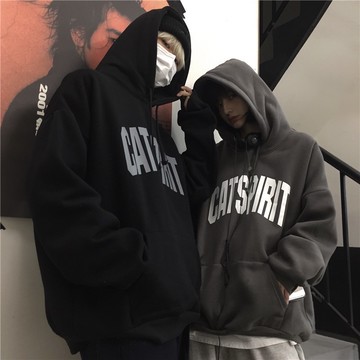 韓式系列 落肩經典 基礎 LOGO 連身帽T【MF SHOP】