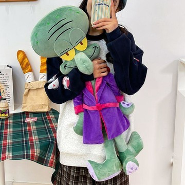 統編發票/免運 爆款章魚哥紫色睡衣玩偶海綿寶寶毛絨公仔可愛搞笑牀上禮物 交換禮 驚喜玩偶 公仔 娃娃 可愛 搞笑 送禮