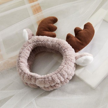 洗顏髮帶麋鹿角-咖啡