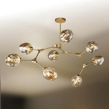 干邑色電鍍玻璃半吸頂燈 F85-09-K1831