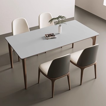 原木奶油風純白巖板餐桌椅組合北歐日式小戶型家用白蠟木實木飯桌 LPS105 保售後 快速出貨