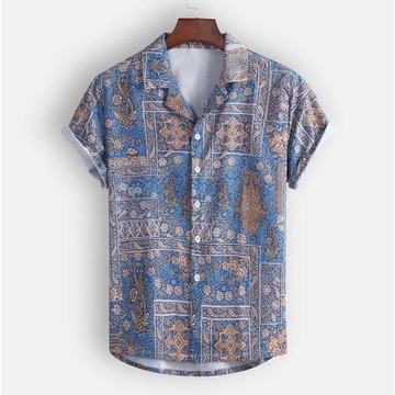 Loose翻領寬松襯衣短袖