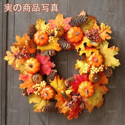 リース ハロウィン Halloween 花 秋 手作り クリスマス 飾り付け 40cm  