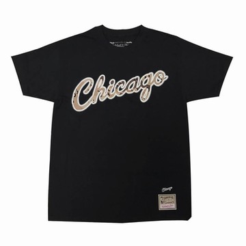 M&N NBA CAMO REFLECTIVE 短袖上衣 公牛隊-BMTR1117-CBUYYPPPBLCK