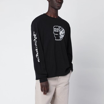 Black sweatshirt with logo prints