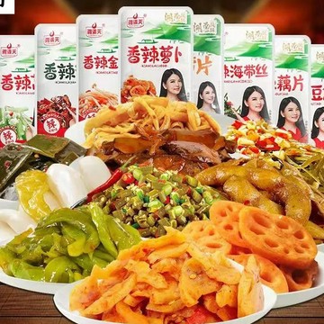 湘滿天榨菜香辣萵筍香辣蘿蔔香辣豆角香辣藕片香辣海帶香辣海帶絲麻辣零食