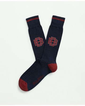 Brooks Brothers Men's Cotton Blend Varsity Socks | Blue