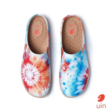 uin 西班牙原創設計 女鞋 半包鞋 半拖鞋 耀斑之光2彩繪休閒鞋W1221594