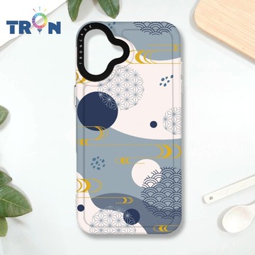 TRON IPHONE 16 PLUS 日系和風圓點流水紋系列 MAGSAFE 磁吸 防摔 太空殼 透白 手機殼