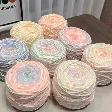 🦄馬上來財💸✨手工diy圍巾漸變彩虹毛線編織材料包針織手混線送閨蜜男女友禮物