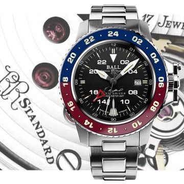 BALL 波爾 B2_Engineer Hydrocarbon GMT 微型氣燈機械錶-藍紅 黑面42mm(DG2018C-S18C-BK)