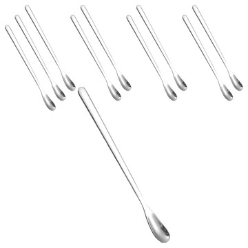 不鏽鋼攪拌勺 寬1cm  不鏽鋼 銀色  10支