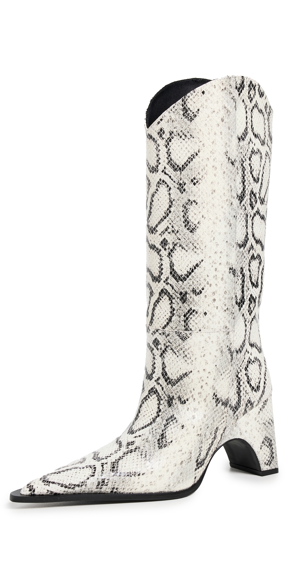 Coperni Snake Print Bridge Cowboy Boots White/Grey 38