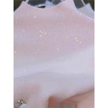 重工鑲鉆半高領套頭羊絨針織衫女歐洲站歐貨修身內搭打底衫上衣潮