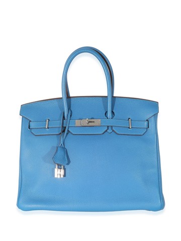 Hermès Pre-Owned - Birkin 35 handbag - women - Calf Leather - One Size - Blue