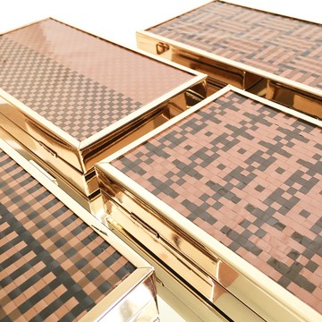 金色聖誕節晚宴包 |卡带编织 | 纯手工 | 女友 情人礼物