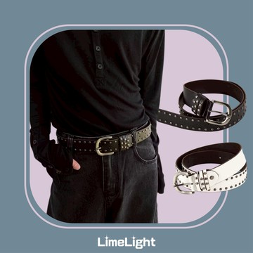 ☆LimeLight☆ 鉚釘 龐克 歐美 洞洞皮帶 皮革材質 個性必備 皮帶女 Y2K 皮帶男生 皮帶 BEL-003