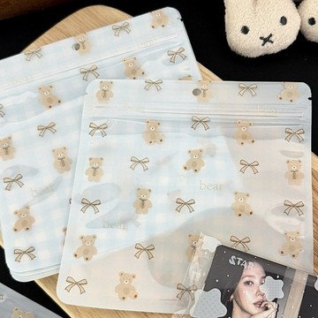 台灣現貨🎀小熊自封袋  小卡包材 出卡 貴婦包裝 拼豆包裝 小袋子 夾鏈袋 打包袋 密封袋 禮物袋 透明包裝袋
