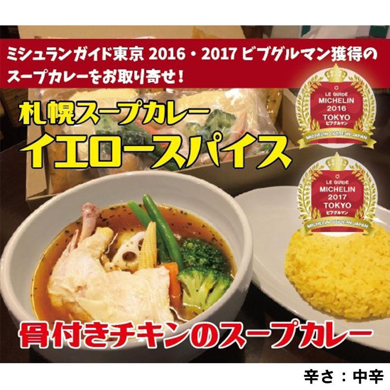 スープカレー 銀座 イエロースパイス 骨付きチキンのスープカレー  辛さ中辛 ミシュランビブグルマン お取り寄せグルメ 冷凍