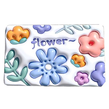 水晶絨仿3D地墊 清新小花 吸水速乾 防滑穩固  59.5 x 39cm  浮游之花  5個