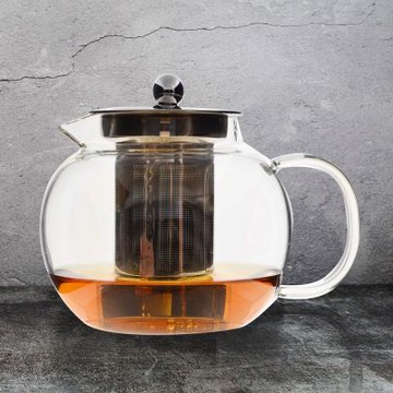 沏茶可直火玻璃濾泡茶壺-950ml-圓形-2支