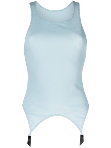 Kiki de Montparnasse - ribbed garter tank top - women - Cotton - S - Blue