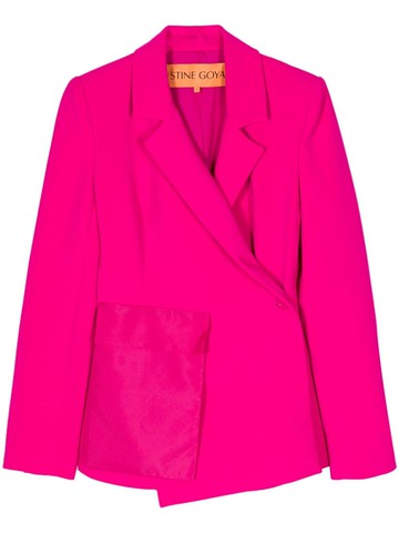 Stine Goya - Amena double-breasted blazer - women - Recycled Polyester/Elastane/Silk/Recycled Polyester - XS - Pink