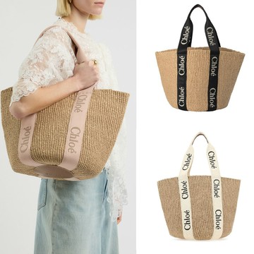 Chloe Woody Basket草編大號肩背包(任選)