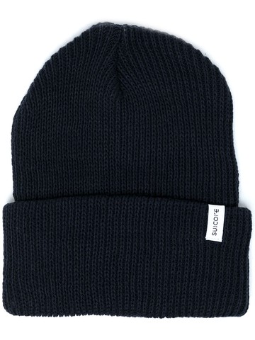 Suicoke - logo-patch detail beanie - unisex - Cotton - One Size - Blue