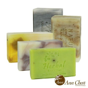 【Ann Chen 陳怡安手工香皂】茉莉潤澤舒緩五入手工皂特惠組 (茉莉綠茶/玫瑰果之戀/愛的季節夏/抹草/康福)
