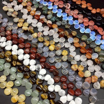 天然水晶瑪瑙扁水滴10*12mm橫孔DIY發簪花瓣葉子手工飾品材料配件