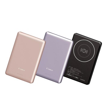 鳥羽超薄三合一磁吸電源 5000mAh 淡紫色