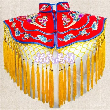 🔥桃園出貨-【梅紅色時尚】戲劇繡鳳披肩戲曲中式雲肩單買花旦小披肩外搭廣場舞秧歌鬥篷披肩