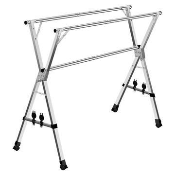 鋼晾衣架落地折疊室內外家用曬衣架雙桿陽臺掛衣架伸縮晾衣桿384M