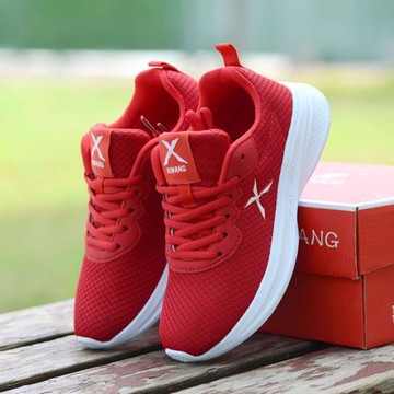 2025秋運動鞋新款網面休閑鞋紅色跑步鞋學生潮鞋時尚百搭旅游鞋