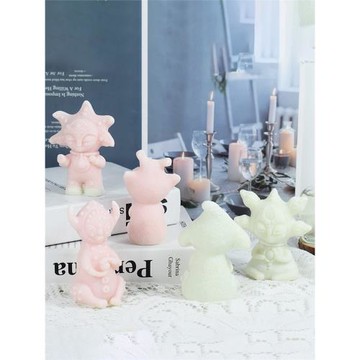 韓式ins卡通精靈小怪獸香薰蠟燭硅膠模具手工DIY擴香石膏家居擺件