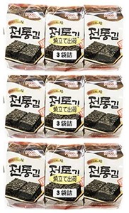 韓国伝統の味 焼き海苔 9切10枚3袋×3パック 韓国のり 味付け海苔