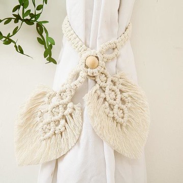 一對裝手工編織可調節窗簾門簾綁帶波西米亞裝飾酒店民宿窗簾綁繩