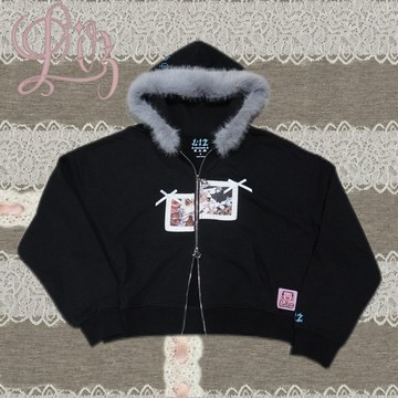 貓咪相片外套-黑Black