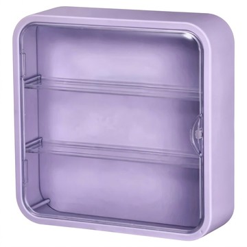 壁掛公仔展示盒 附送壁掛貼 A0020-7 薰衣紫 3層  30 x 8 x 30cm 單層高8.5cm  1組