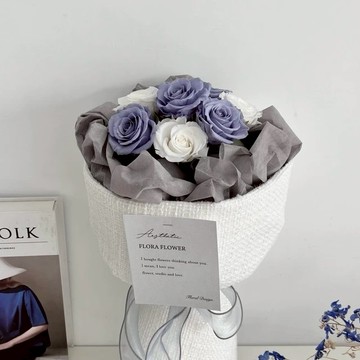 【Flora Flower】芙蘿拉俄羅斯花束-泡泡朦朧藍 布料款