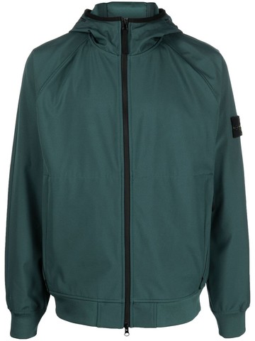 Stone Island - hooded zip-up windbreaker - men - Polyester/Polyester/Polyurethane/Spandex/Elastane - S - Green