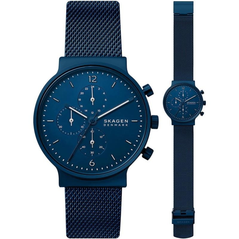 SKAGEN スカーゲン ANCHER ブルーIP仕上げ クォーツ・クロノグラフ