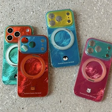 卡通 簡約 jellycat 旋轉支架 支點殼 適用iPhone17 16 15 Pro Max 手機殼 全包光面硬殼