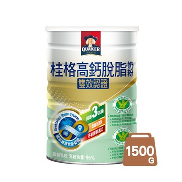 桂格  雙認證高鈣奶粉1500gX6罐(箱購)