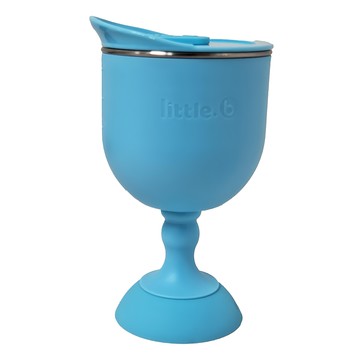 美國little.b 316不鏽鋼雙層三用學飲杯 寶貝藍 安全耐用 寶寶學飲好幫手  1個